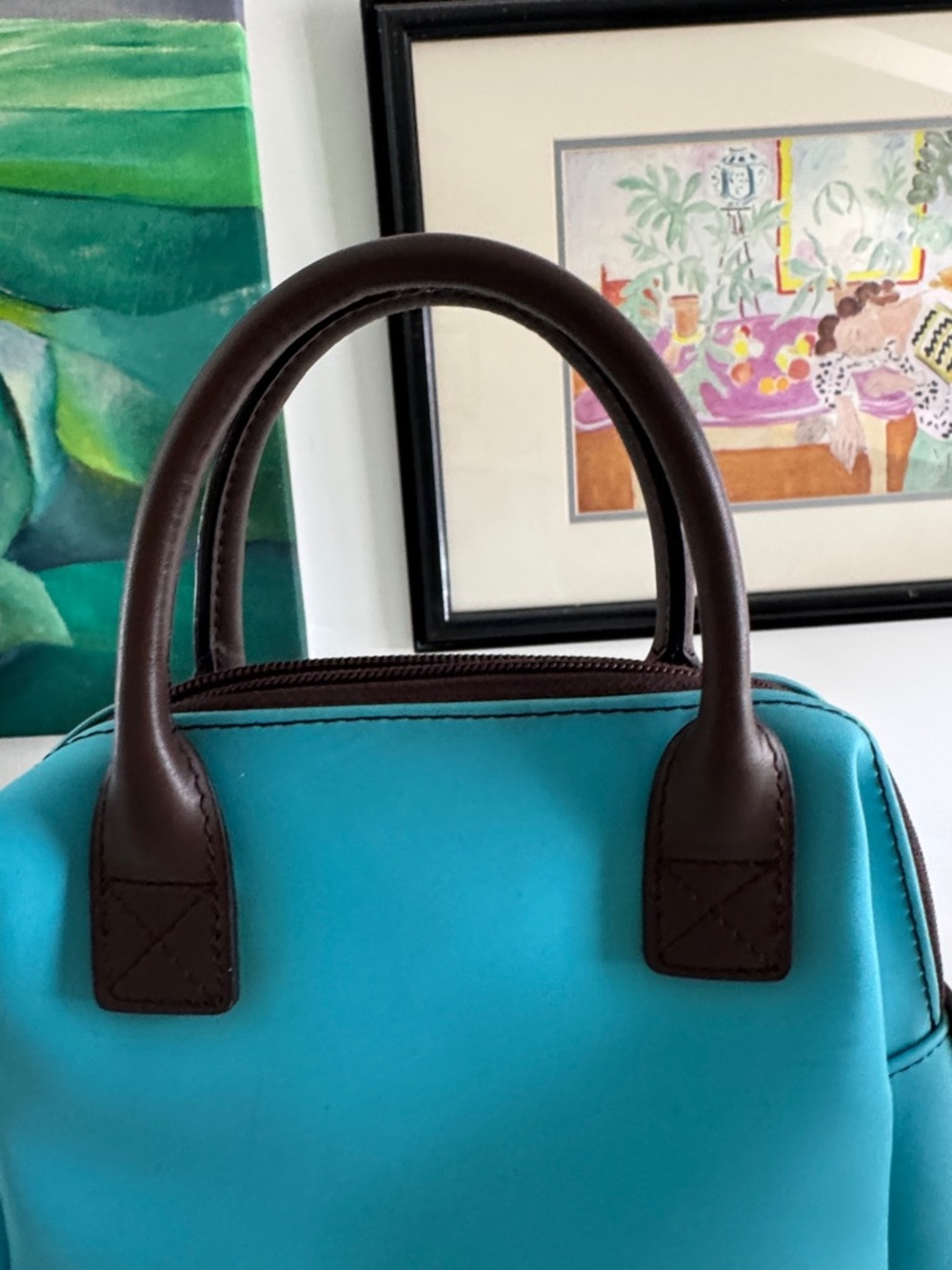Glenroyal Chic Vintage Mini Tote Bag with Leather Accents Designed in Scotland - Picture 10 of 11